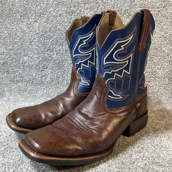 Ariat Men\'s Layton Brown/ Blue Leather Soft Toe Size 6 Western Cowboy Boots main image 9
